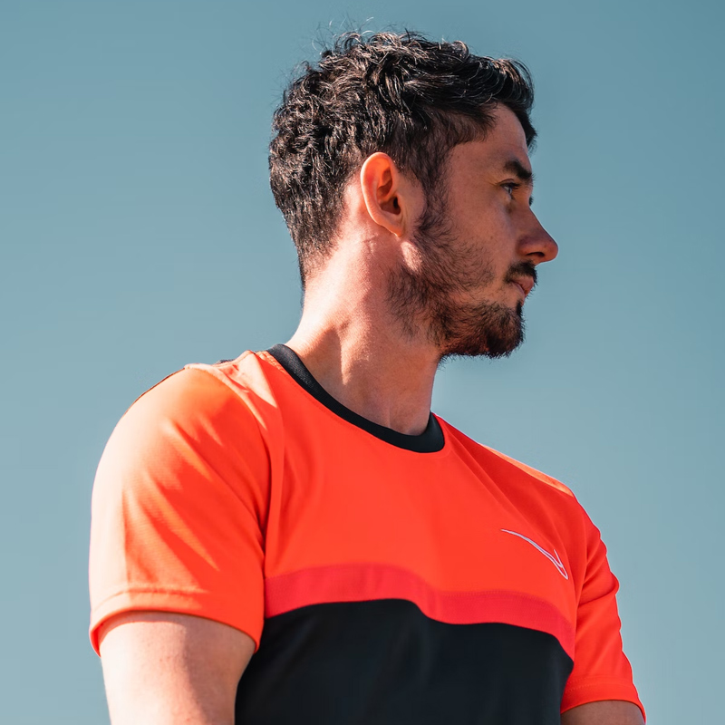 Man Wearing Exercise Clothes Snowboarding